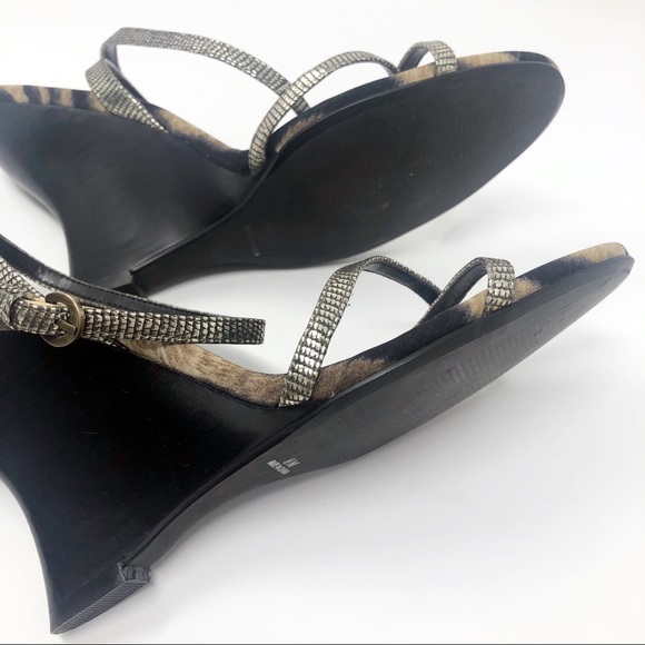 LINEA PAOLO WEDGES strappy sandals silver  8.5 - Picture 4 of 8